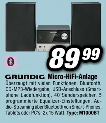 Red Zac Grundig Micro-HiFi-Anlage M1000BT Angebot