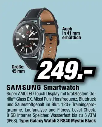 Red Zac Samsung Smartwatch Galaxy Watch 3 R840 Mystic Black Angebot