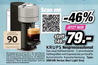Red Zac Krups Nespressoautomat Angebot