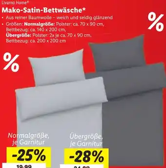 Lidl Livarno Home Mako-satin-bettwäsche Angebot