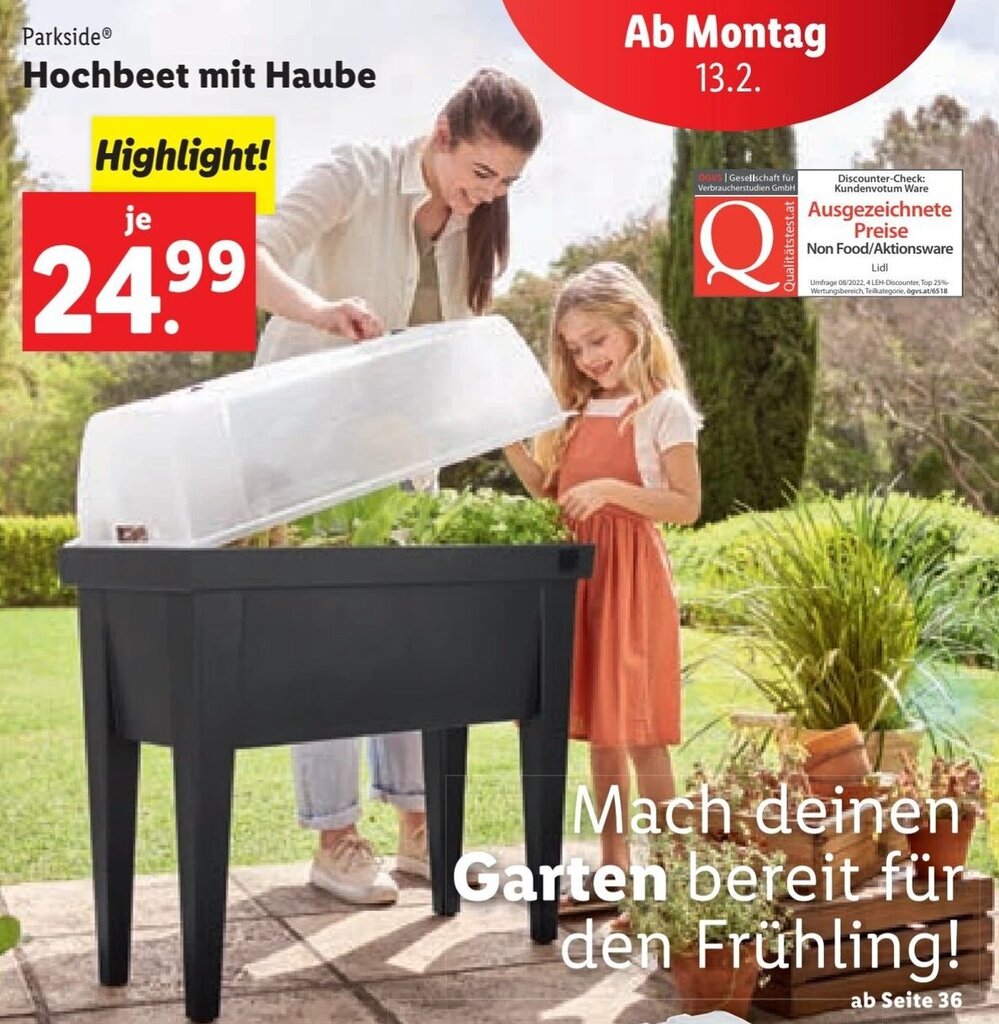 Parkside Hochbeet mit Haube Angebot bei Lidl