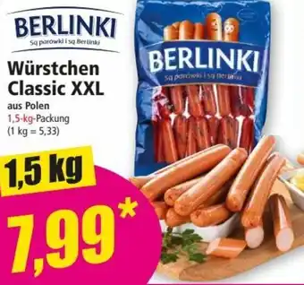 Norma Berlinki Würstchen Classic XXL 1,5kg Angebot