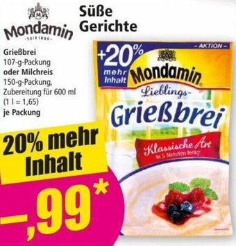 Norma Mondamin Süße Gerichte Angebot