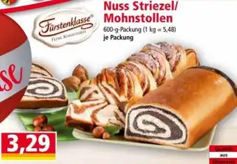 Norma Fürstenklasse Nuss Striezel/Mohnstollen 600 g Angebot