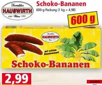 Norma Hauswirth Schoko-Bananen 600g Angebot