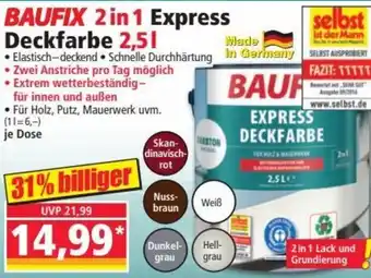 Norma Baufix 2 in 1 Express Deckfarbe 2,5l Angebot