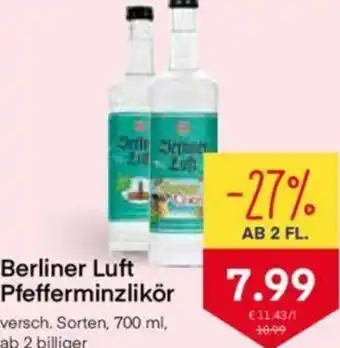 MPreis Berliner Luft Pfefferminzlokör Angebot