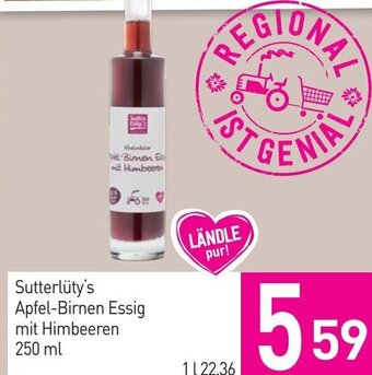 Sutterlüty Sutterlüty's Apfel-Birnen Essig mit Himbeeren 250 ml Angebot