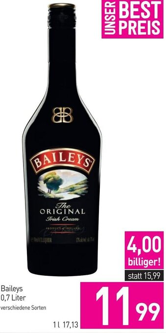 Sutterlüty Baileys 0,7 Liter Angebot