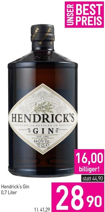 Sutterlüty Hendrick's Gin 0,7 Liter Angebot