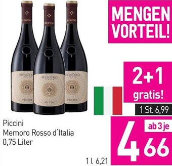 Sutterlüty Piccini Memoro Rosso d'Italia 0,75 Liter Angebot