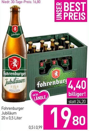 Sutterlüty Fohrenburger Jubiläum 20 x 0,5 Liter Angebot