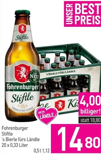 Sutterlüty Fohrenburger Stifle 's Bierle fürs Ländle 20 x 0,33 Liter Angebot