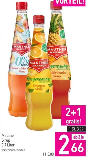 Sutterlüty Mautner Sirup 0,7 Liter Angebot