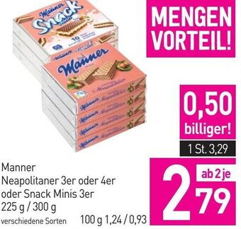 Sutterlüty Manner Neapolitaner 3er oder 4er oder Snack Minis 3er 225 g/ 300 g Angebot