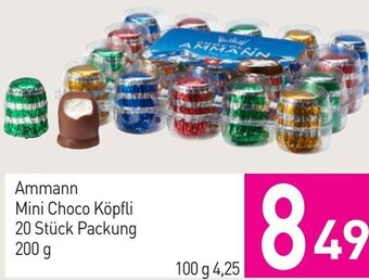 Sutterlüty Ammann Mini Choco Köpfli 20 Stk. Packung 200g Angebot
