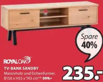 JYSK RoyalOak TV-Bank Sandby B150 x H55 x T43 cm Angebot