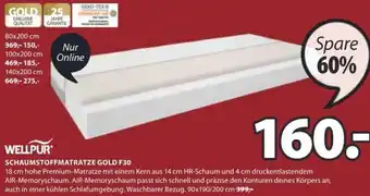 JYSK Wellpur Schaumstoffmatratze Gold F30 90x190/200 cm Angebot