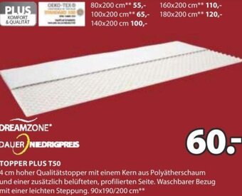 JYSK Topper Plus T50 90x190/200 cm Angebot