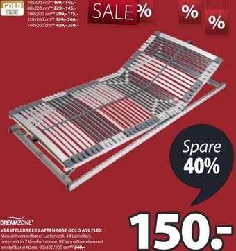 JYSK Verstellbarer Lattenrost Gold A30 Flex 90x190/200 cm Angebot