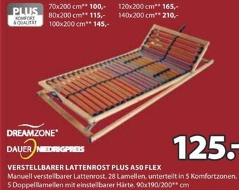 JYSK Verstellbarer Lattenrost Plus A50 Flex 90x190/200 cm Angebot