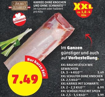 PENNY Karree Ohne Knochen und Ohne Schwarte pro kilo Angebot