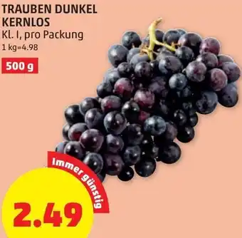 PENNY Trauben Dunkel Kernlos 500 g Angebot