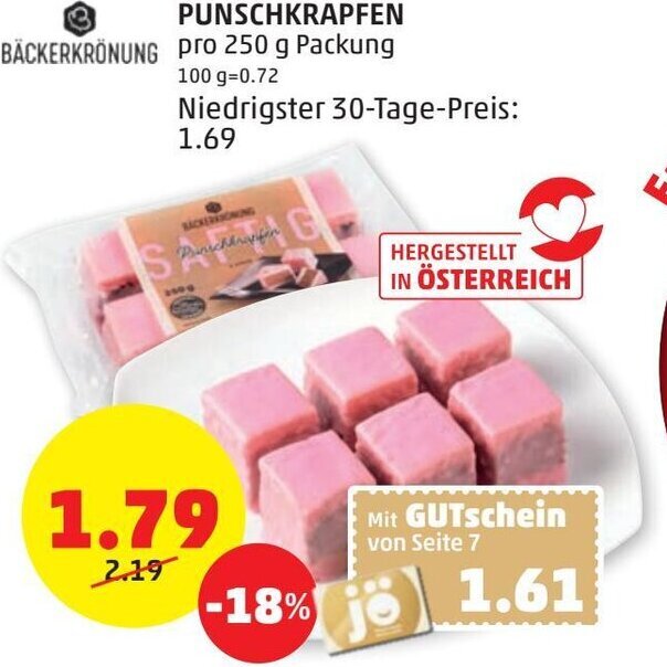 Punschkrapfen 250g Angebot bei PENNY