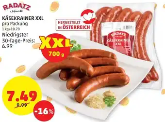 PENNY Radatz Käsekrainer XXL 700 g Angebot