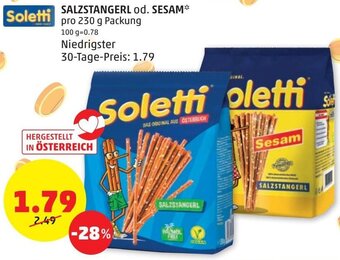 PENNY Soletti Salzstangerl od. Sesam 230 g Angebot