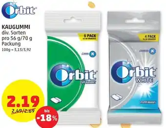 PENNY Orbit Kaugummi 56 g/ 70 g Angebot