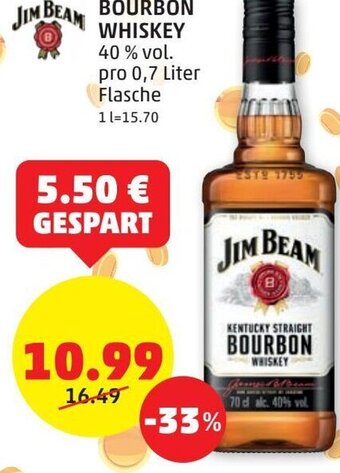 Jim Beam Bourbon Whiskey 0,7 Liter