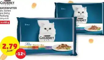PENNY Purina Gourmet Katzenfutter 340 g Angebot