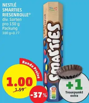 PENNY Nestlé Smarties Riesenrolle 130 g Angebot