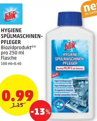 PENNY blik Hygiene Spülmaschinen-Pfleger 250 ml Angebot
