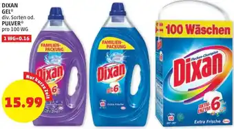PENNY Dixan Gel od. Pulver 1 WG Angebot