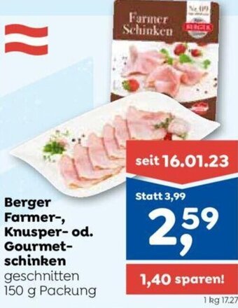 ADEG Berger Farmer-, Knusper- od. Gourmet-schinken 150 g Angebot