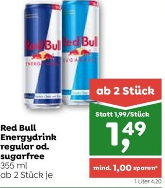 ADEG Red Bull Energydrink Regular od. Sugarfree 355 ml Angebot