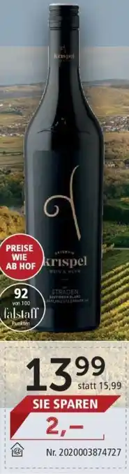 Interspar Krispel Sauvignon Blanc Straden Vulkanland Steiermark DAC 2021 0,75 l Angebot