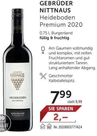 Interspar Gebrüder Nittnaus Heideboden Premium 2020 0,75l Angebot
