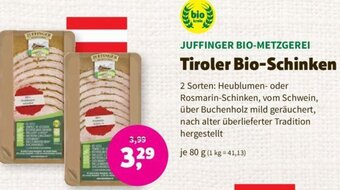 Denn's Biomarkt Juffinger Bio-Metzgerei Tiroler Bio-Schinken 80 g Angebot