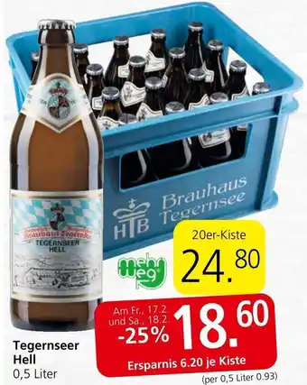 Spar Tegernseer Hell 0,5 Liter Angebot