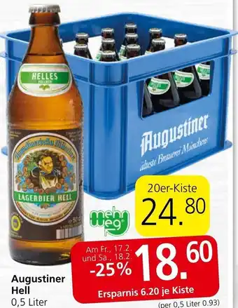 Spar Augustiner Hell 0,5 Liter Angebot