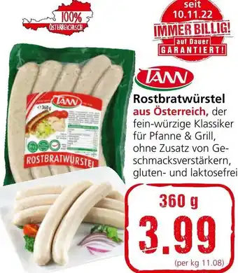 Spar Tann Rostbratwürstel 360 g Angebot