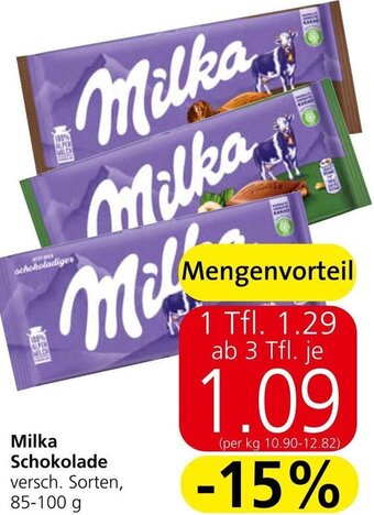 Spar Milka Schokolade 85-100 g Angebot