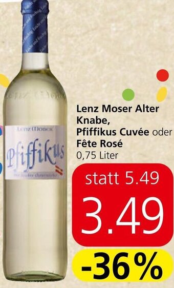 Spar Lenz Moser Alter Knabe, Pfiffikus Cuvée oder Fête Rosé 0,75 Liter Angebot