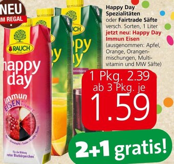 Spar Happy Day Spezialitäten oder Fairtrade Säfte 1 Liter Angebot