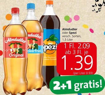 Spar Almdudler oder Spezi 1,5 Liter Angebot