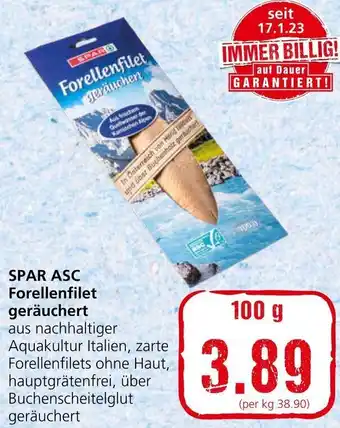 Spar Spar ASC Forellenfilet geräuchert 100 g Angebot