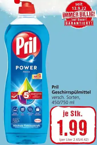 Spar Pril Geschirrspülmittel 450/750 ml Angebot